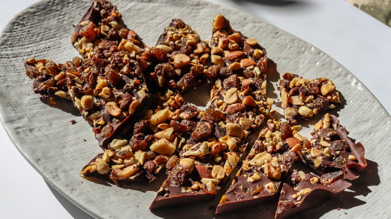 Fruit and nut chocolate bark