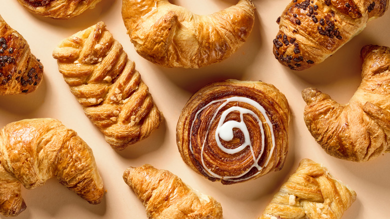 Assorted pastries on a light background