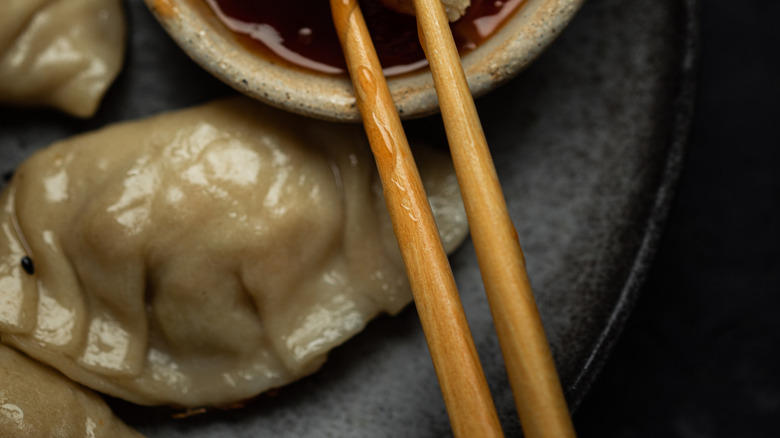 dumplings with dipping sauce