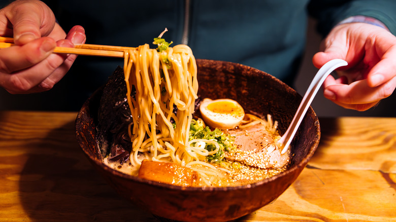 A bowl of kimchi ramen