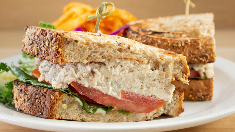 Loaded tuna salad sandwich