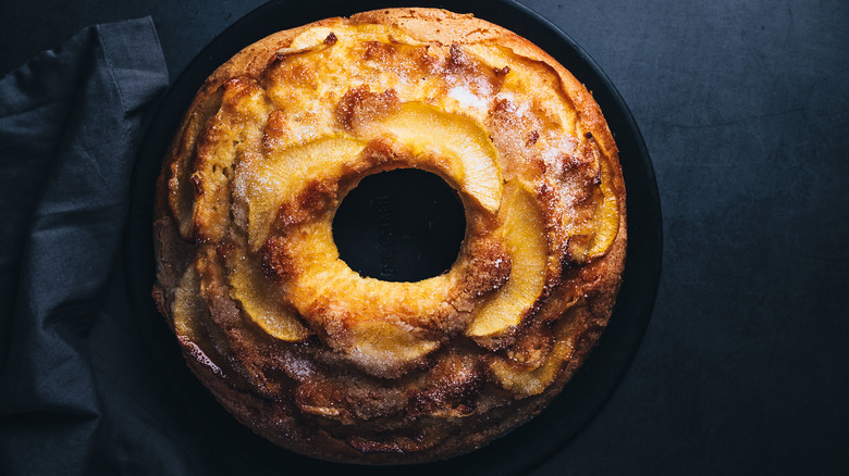 Sugar crust on yellow bundt cake