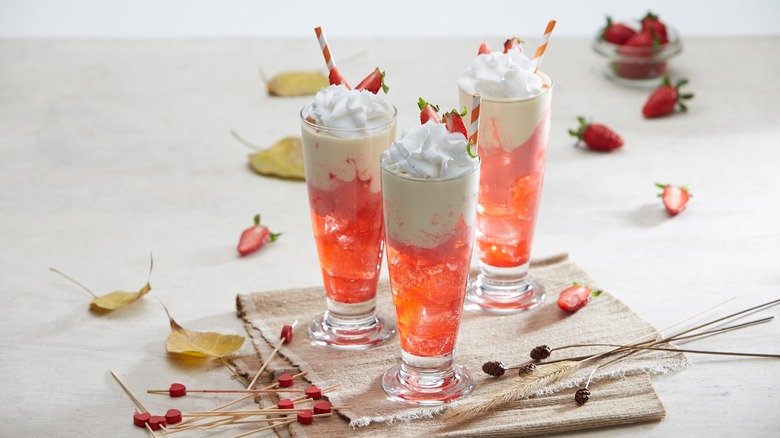 Italian cream sodas with whipped cream