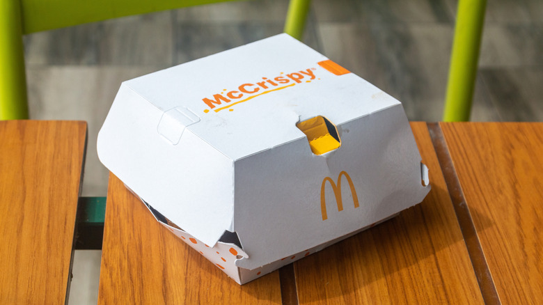 A McCrispy box on a table