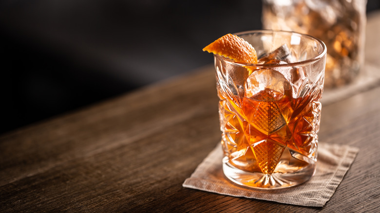 An old fashioned on a napkin