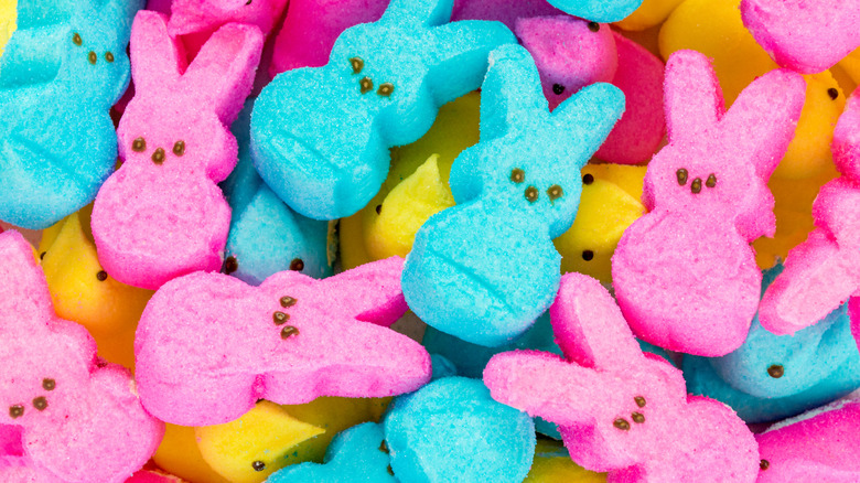 colorful peeps in pile