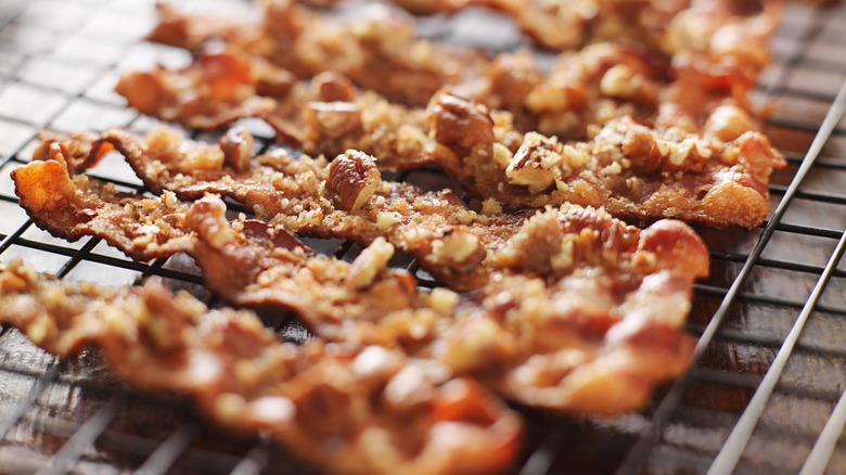 Candied bacon with pecans