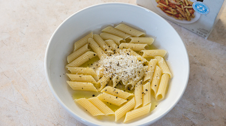 pasta with box in background