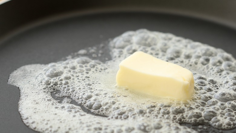 Butter in a frying pan