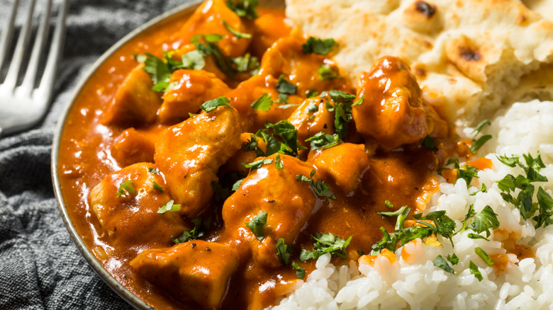 Butter chicken with rice