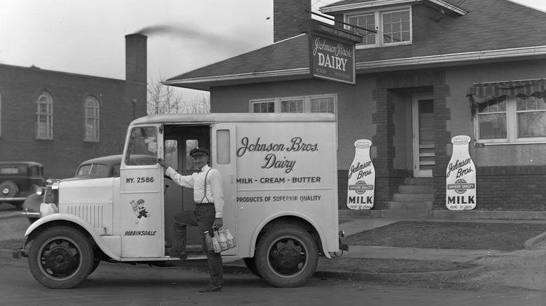 old dairy truck