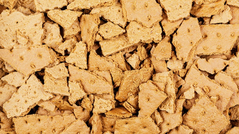 a pile of crumbled up graham crackers