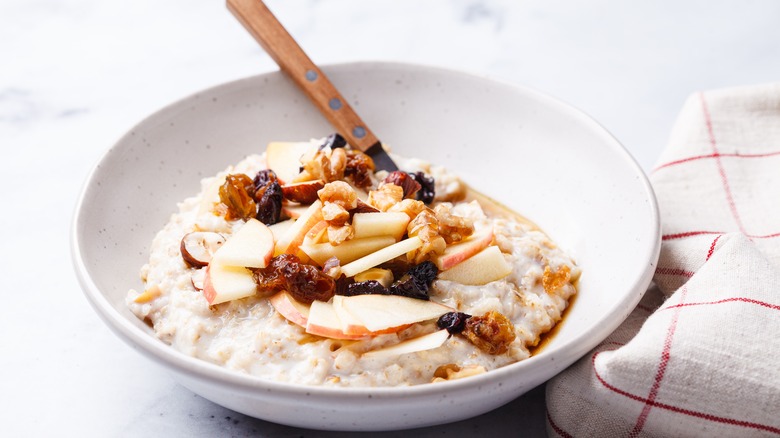 Bowl of muesli with fruit and nuts