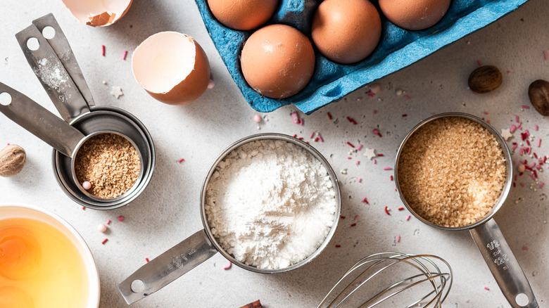 Eggs, flour, and sugar