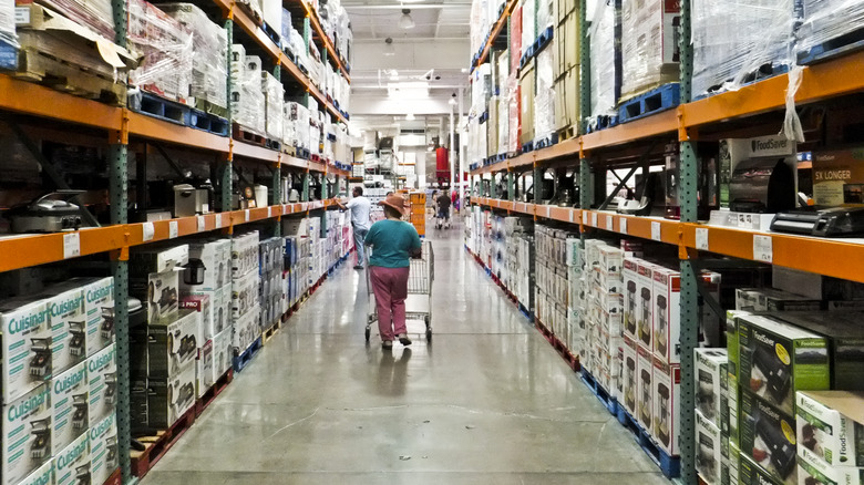 Shopper in Costco aisle