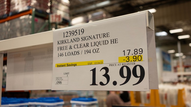 Price on Costco display