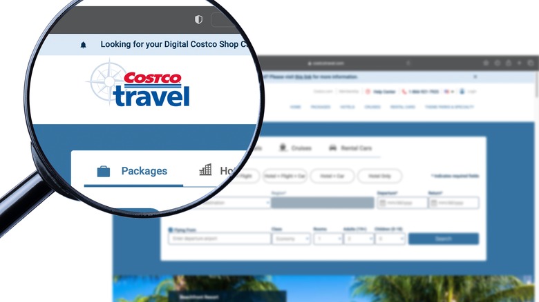 Costco Travel webpage