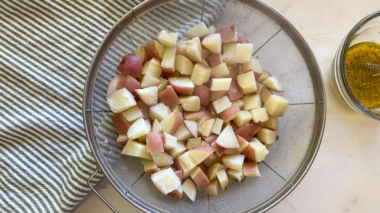 potatoes in colander
