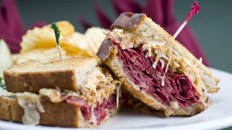 Reuben with corned beef