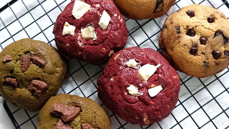 Cookies on a baking rack