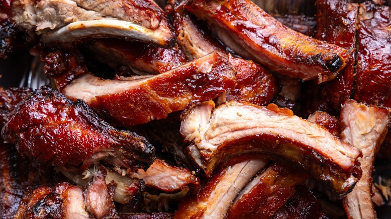 Pile of perfect barbecue ribs