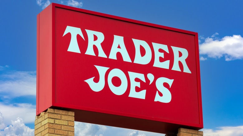 Trader Joe's sign against blue sky