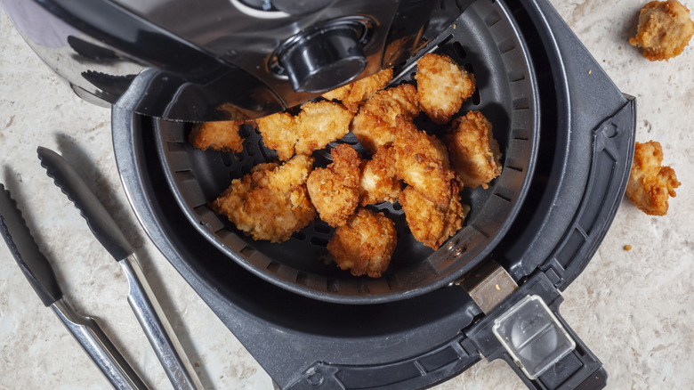 Chicken nuggets in an air fryer