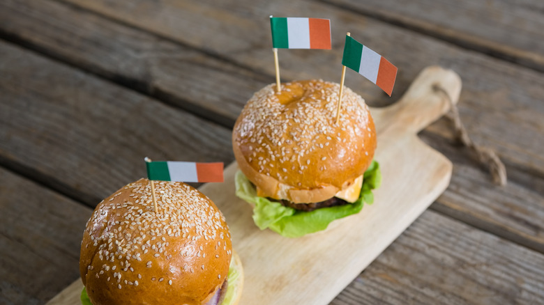burgers with irish flag