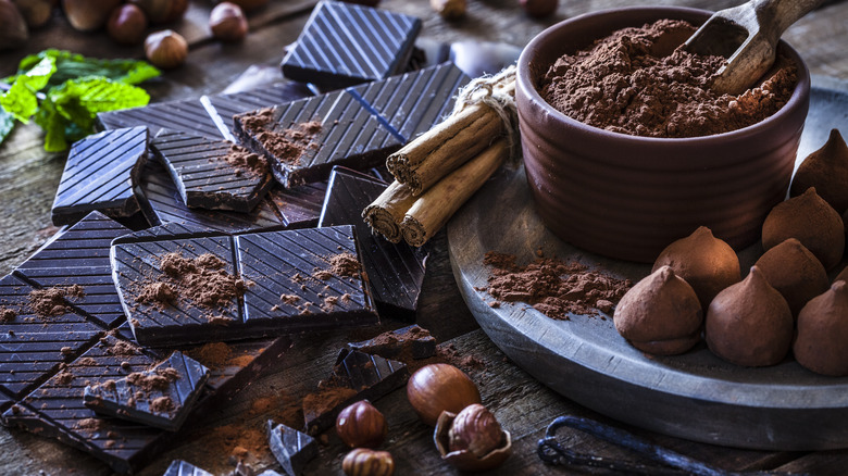 dark chocolate and spices