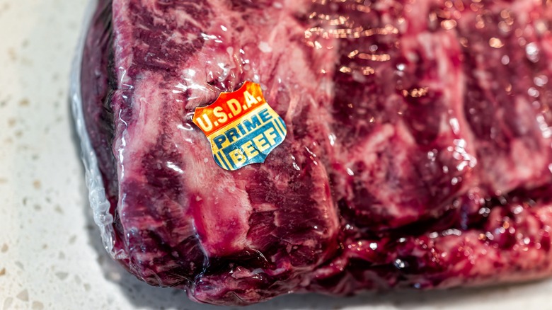 USDA Prime beef with sticker