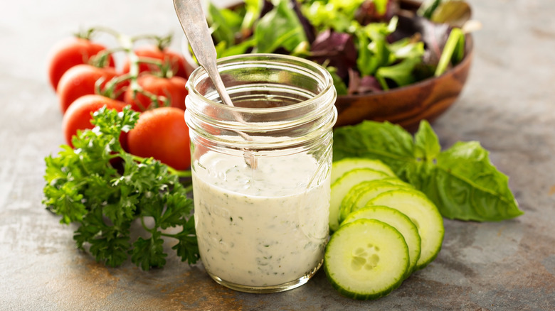 ranch in a jar with veggies