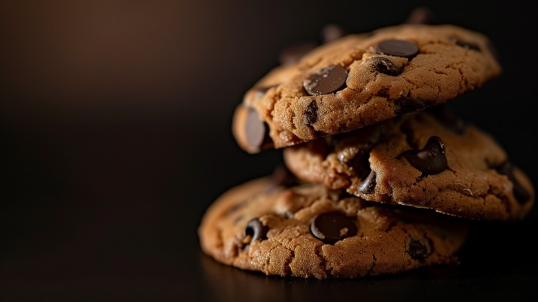 Stack of chocolate chip cookies