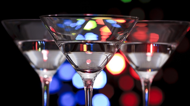 Three martini cocktails