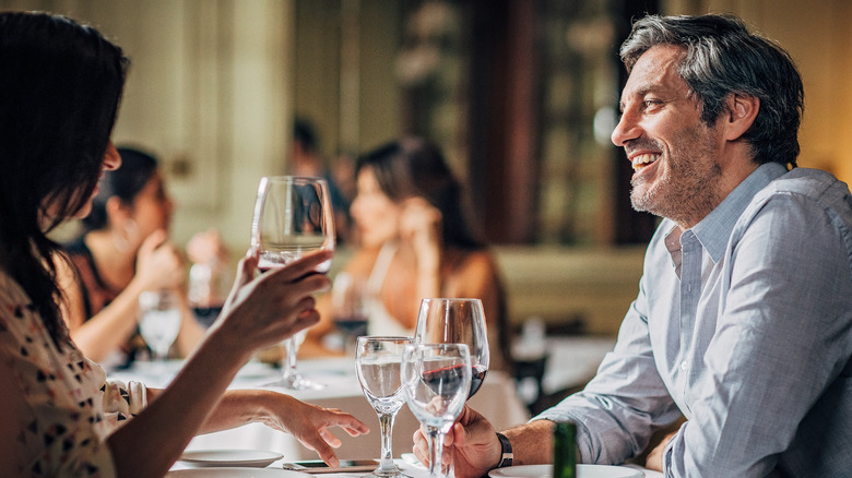 People dining at a nice restaurant