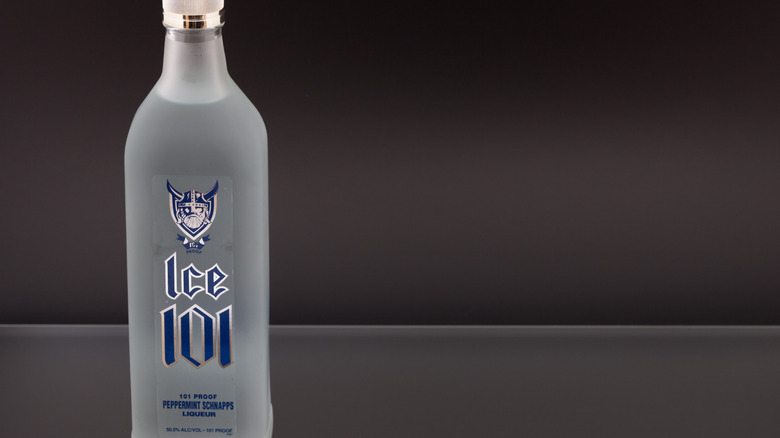 a bottle of ice 101 peppermint schnapps