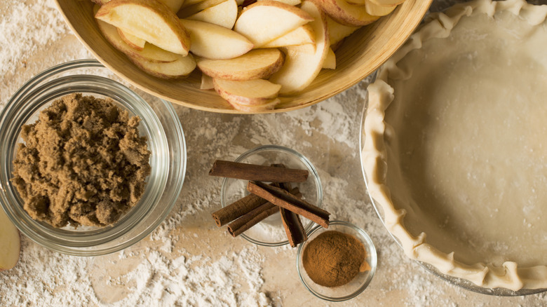 Makings for apple pie