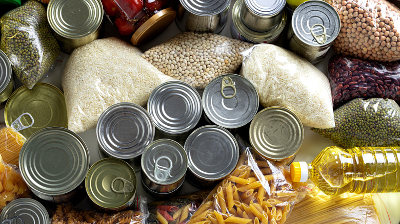 various canned foods
