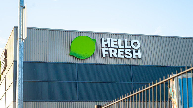 Outside of a HelloFresh warehouse