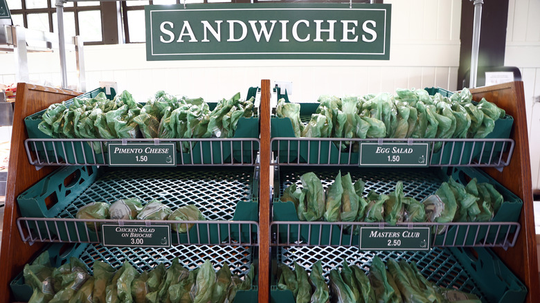 Sandwich display at Masters golf tournament