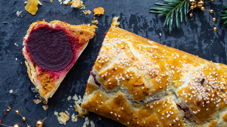 partly sliced beet Wellington