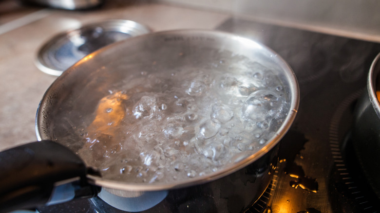 Boiling pot of water