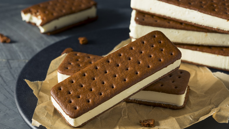 ice cream sandwiches on plate