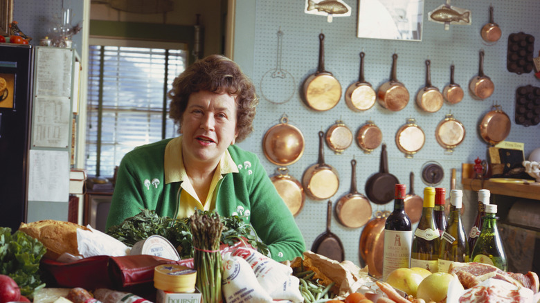 Julia Child in her kitchen