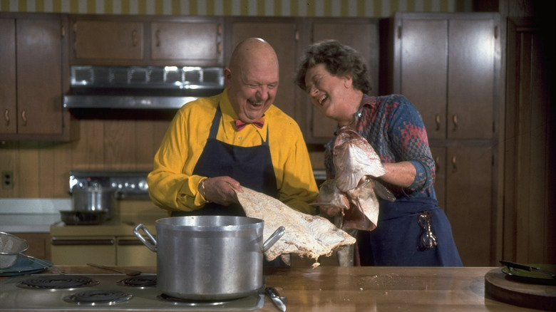 James Beard and Julia Child laughing