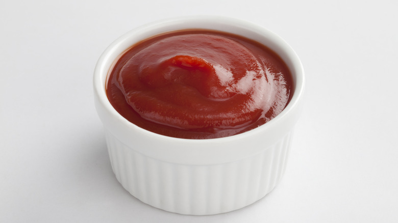 small ramekin of ketchup