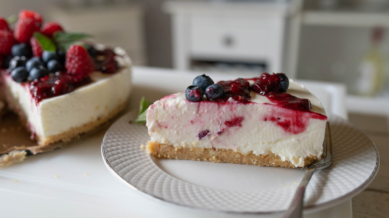 berry slice of cheesecake