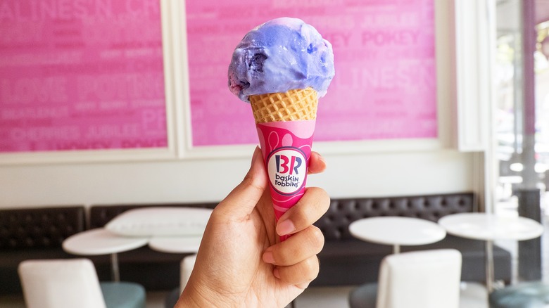 cone of Baskin-Robbins ice cream