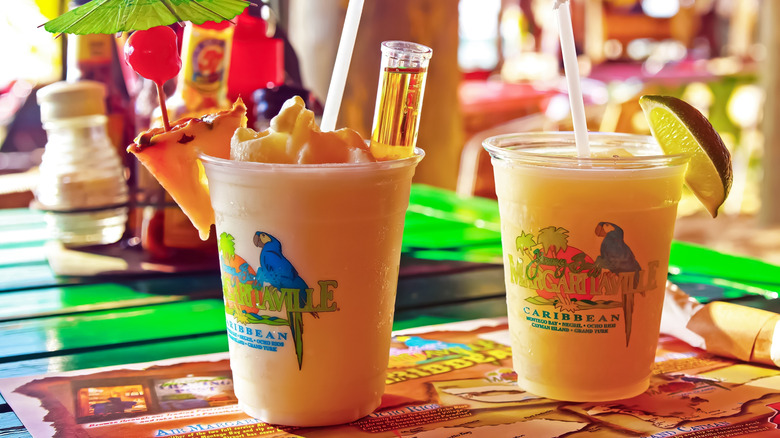 Two drinks at margaritaville bar