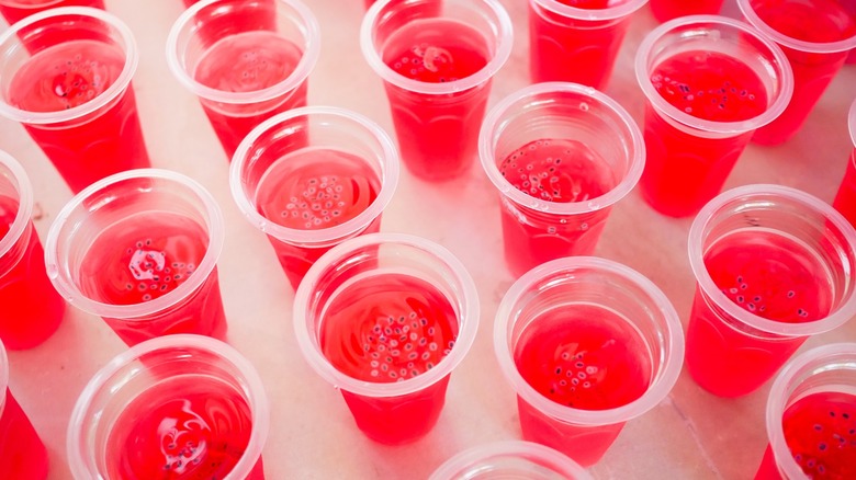 Red Jell-O shots