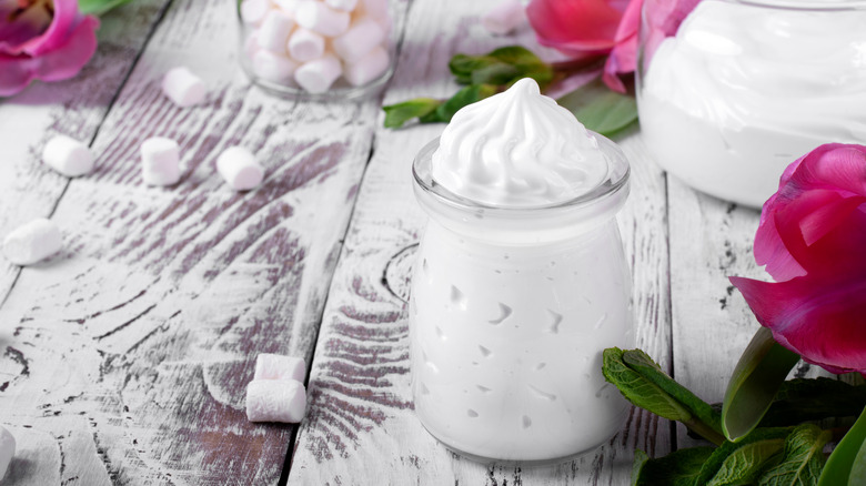 marshmallow creme in a jar